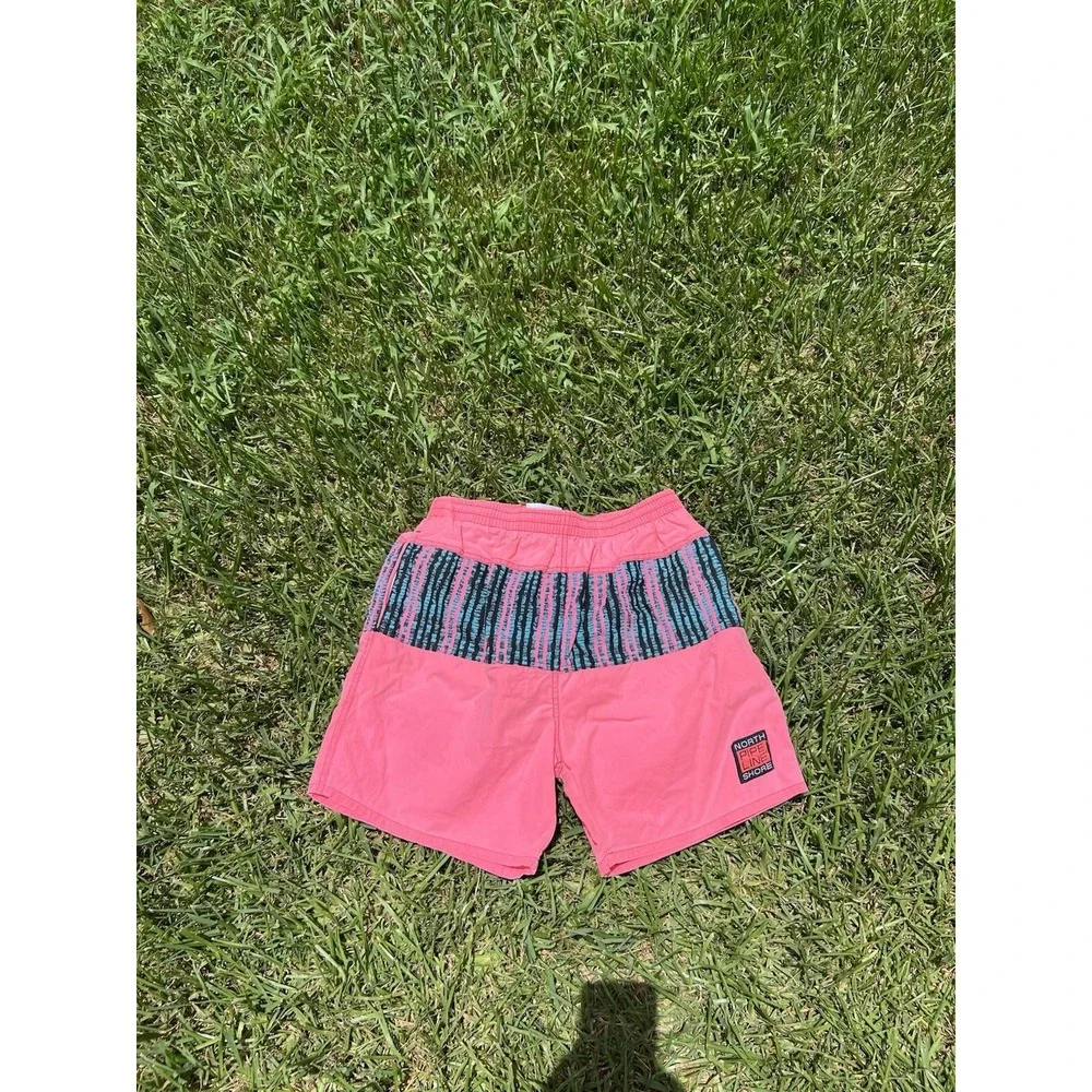 Vintage Epic Surf Style Skate Shorts Neon 90s Made USA Ocean Pacific Swim Trunks